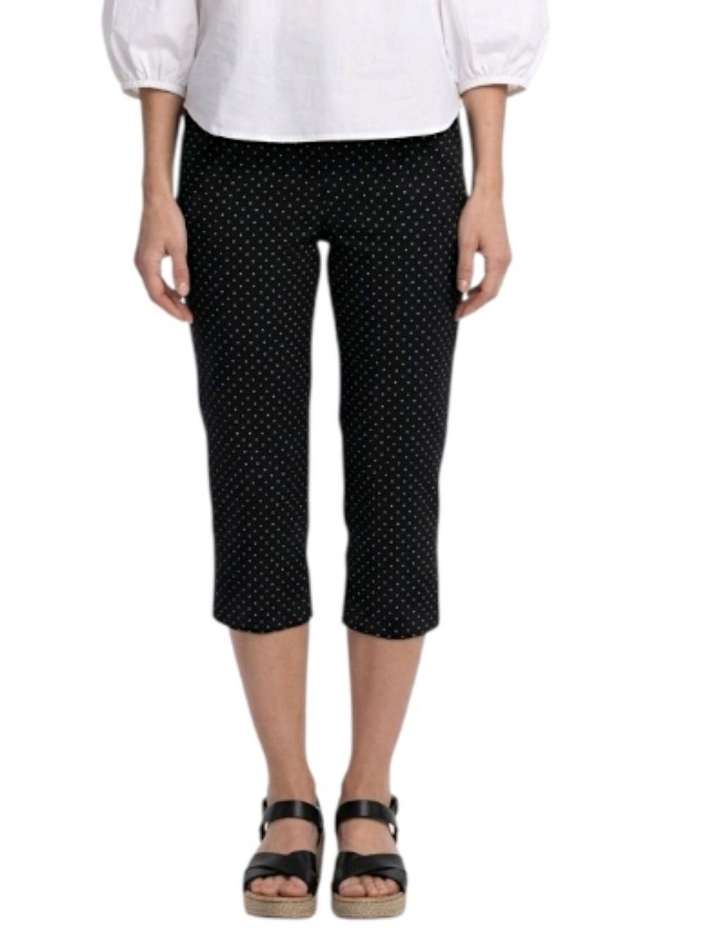 Briggs New York Black Polka-dot  Petite Capri Pants Size 10P